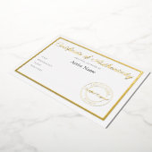 Invitation En Aluminium Certificat métallique de luxe d'authenticité Art (Rotation)