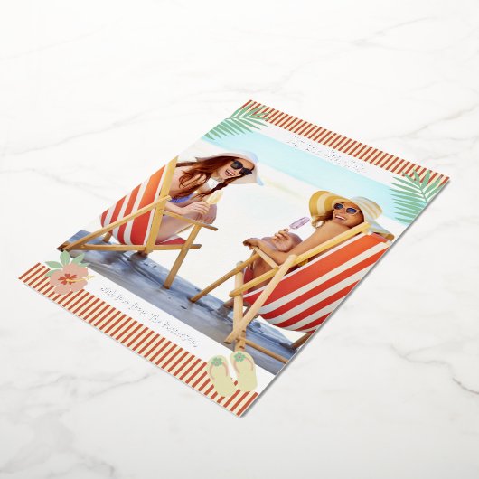 Invitation En Aluminium 'C'Est La Plage Tropicale Mer-Soleil Noël Été (Rotation)