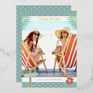 Invitation En Aluminium C'est Le Soleil De La Mer Plage Tropicale Été Noël