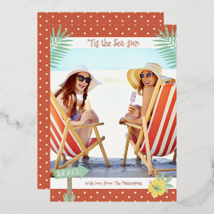 Invitation En Aluminium C'est Le Soleil De La Mer Plage Tropicale Été Noël