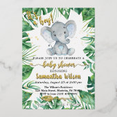 Invitation En Aluminium C'est un Baby shower éléphant Safari Garçon Real F (Recto)