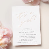 Invitation En Aluminium C'est une fille | Baby shower de calligraphie