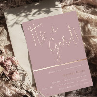 C'est une fille ! Dusty Rose Mauve Baby shower Ros