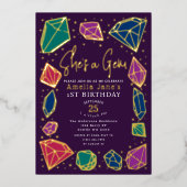 Invitation En Aluminium C'est une Gem Crystals Gemstone Geology Kid Annive (Recto)