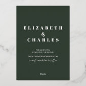 Invitation En Aluminium Chalet Cabine d'hiver Vert Rustique Enregistrer La (Verso)