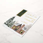 Invitation En Aluminium Chalet Cabine d'hiver Vert Rustique Enregistrer La (Rotation)