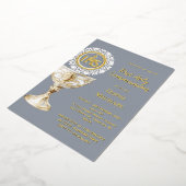 Invitation En Aluminium Chalice Host First Communion (Rotation)
