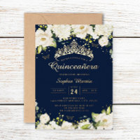 Champagne d'or de la Marine Quinceanera Florale