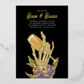 Invitation En Aluminium Champagne Ghoost "Boos & Booze" Halloween Party (Recto)