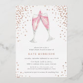 Invitation En Aluminium Champagne rose | Brunch Fête des mariées (Recto)