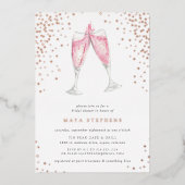 Invitation En Aluminium Champagne rose | FÊTE DES MARIÉES (Recto)