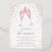 Invitation En Aluminium Champagne rose | Fête des mariées Rose Gold (Recto)