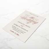 Invitation En Aluminium Champagne tout en un simple Mariage d'ivoire or (Rotation)