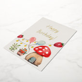 Invitation En Aluminium Champignon et fraises à l'aquarelle Fête mignonne (Rotation)