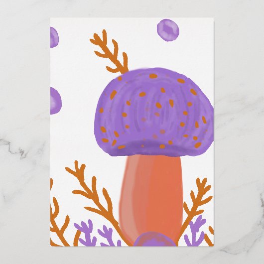 Invitation En Aluminium champignons (Recto)