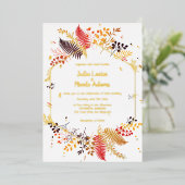 Invitation En Aluminium Champignons sauvages Fleurs Fleurs Fleurs Folin Fo (Debout devant)