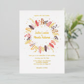 Invitation En Aluminium Champignons sauvages Fleurs Fleurs Fleurs Folin Fo (Debout devant)