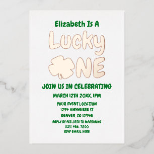 Invitation En Aluminium Chanceux pour la Saint-Patrick 1er anniversaire
