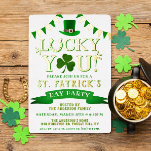 Invitation En Aluminium Chanceux vous ! Fête de la Saint-Patrick réelle