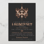 Invitation En Aluminium Chandelier Rose Halloween Gold Foil (Recto)