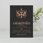Invitation En Aluminium Chandelier Rose Halloween Gold Foil (Debout devant)