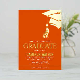Invitation En Aluminium Chapeau minimaliste moderne et fête de remise des