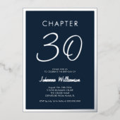 Invitation En Aluminium Chapitre 30 Bleu 30e anniversaire fête Argent (Recto)