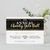 Invitation En Aluminium CHARITY GALA BALL élégant événement cravate noire  (Debout devant)