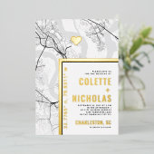Invitation En Aluminium Charleston Love Locator | Ville Mariage à thème (Debout devant)