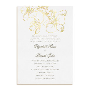 Invitation En Aluminium Charme d'orchidée Formal Classic Hirloom Mariage b