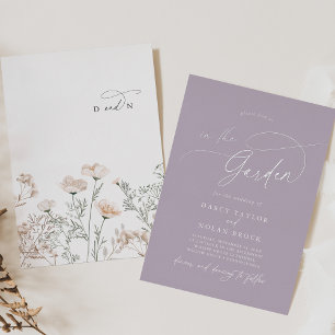 Invitation En Aluminium Charme Élégant Feuille d'Argent Mariage de Jardin