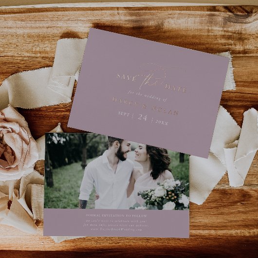 Invitation En Aluminium Charme élégant Rose Rose Gold Foil Enregistrer la 