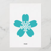 Invitation En Aluminium Charming Sakura dans l'Invitation Turquoise Foil (Verso)