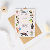 Invitation En Aluminium Chat Tastic Kitty Chat fête d'anniversaire avec or