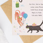 Invitation En Aluminium Chat Tastic Kitty Chat fête d'anniversaire avec or