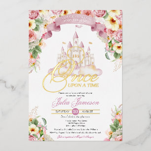 Invitation En Aluminium Château de la Petite Princesse Baby Shower Conte d