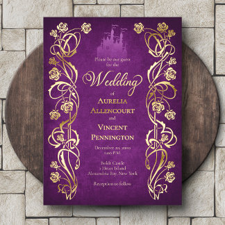 Invitation En Aluminium Château de la Rose Enchantée Mariage