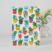 Invitation En Aluminium Chats dans les pots de fleurs (Debout devant)