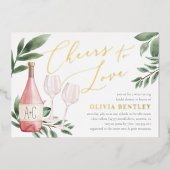 Invitation En Aluminium Cheers to Love Wine Tasting Bridal Shower (Recto)