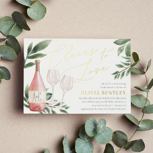 Invitation En Aluminium Cheers to Love Wine Tasting Bridal Shower