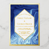 Invitation En Aluminium Chef-d'oeuvre Abstrait moderne Or Mariage élégant (Recto)