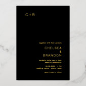 Invitation En Aluminium Chelsea Black Mariage moderne (Recto)