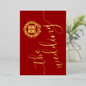 Invitation En Aluminium Chemise fleurie rouge mariage chinois double bonhe (Debout devant)