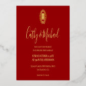 Invitation En Aluminium Chemise fleurie rouge mariage chinois double bonhe (Verso)