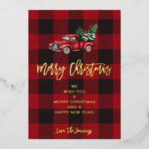 Invitation En Aluminium Chèque Camion et Buffalo Joyeux Noël