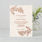 Invitation En Aluminium Cherry Blossom Elegant Rose VRAI Mariage or (Debout devant)