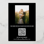 Invitation En Aluminium Cherry Blossom Floral Photo QR Code Mariage (Verso)