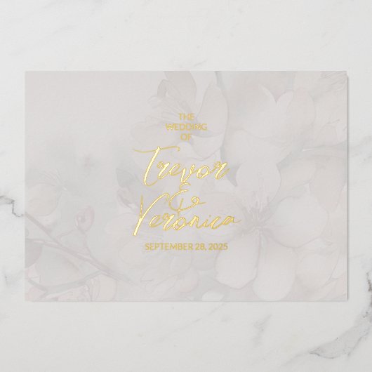 Invitation En Aluminium Cherry Blossom Mariage (Recto)