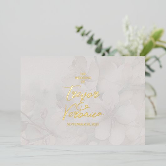 Invitation En Aluminium Cherry Blossom Mariage (Debout devant)