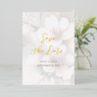 Cherry Blossom Mariage Foil Enregistrer la date